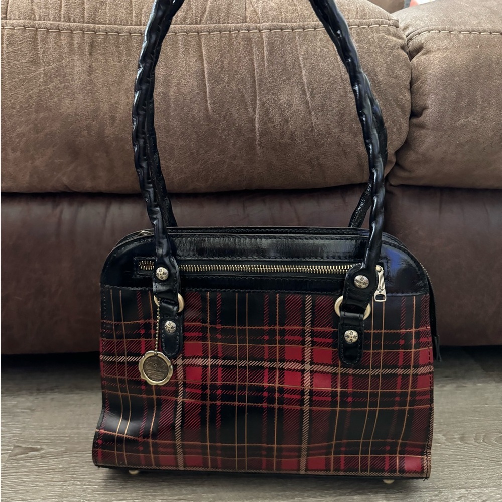 Patricia Nash Red and Black Plaid Satchel